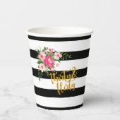 Dreißig- und Koketter Papiercup - Schwarz-Weiß-Str Pappbecher (Vorderseite)