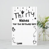 Dreißig Wünsche für das GeburtstagsMädchenspiel (Stehend Vorderseite)