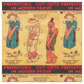 Dreißigerjahre Comicstreifenpapier-Puppe Stoff (Nahaufnahme)