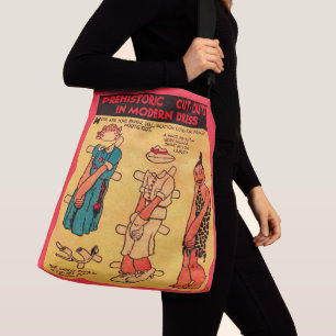 Dreißigerjahre Comicstreifenpapier-Puppe Tragetaschen Mit Langen Trägern