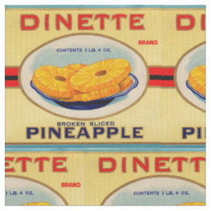 Dreißigerjahre Dinette Ananas-Aufkleberdruck Stoff