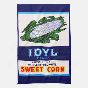 Dreißigerjahre Idyl Aufkleberdruck süßen Mais Geschirrtuch