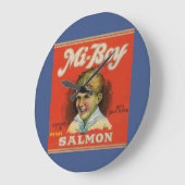 Dreißigerjahre MI-Junge rosa Lachse können Große Wanduhr (Winkel)