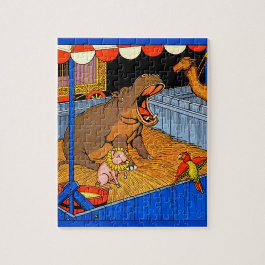 Dreißigerjahre schreiender Hippopotamus und Puzzle (Vertikal)