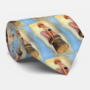 Dreißigerjahre Vintages Button-oben Mädchen auf Krawatte