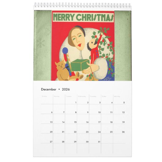 Dreißigerjahre Wandkalender (Dez 2026)