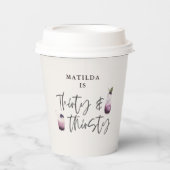 Dreißigunddreißig lila Getränke Geburtstag Pappbecher (Vorderseite)