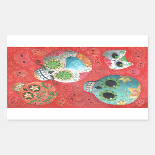 Dreitägig von den toten Schädeln Rechteckiger Aufkleber