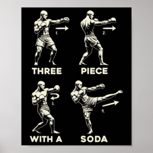 Dreiteiliges Soda MMA- und Kickboxer-Kämpfer-Kombi Poster