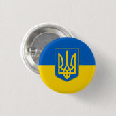 Dreizack der Flagge der Ukraine Button (Vorne & Hinten)