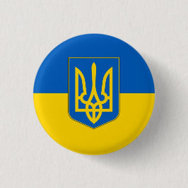 Dreizack der Flagge der Ukraine Button