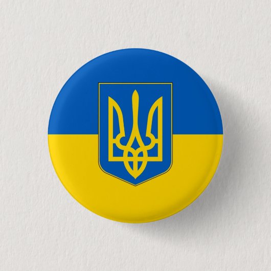 Dreizack der Flagge der Ukraine Button (Vorderseite)