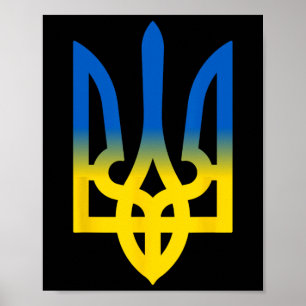 Dreizack ukrainisch Wolodymyr Selensky Präsident v Poster
