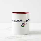 Dreizehn Amsel-Tasse Zweifarbige Tasse (Mittel)