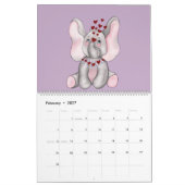 Dreizehn Elefanten und eine Giraffe Kalender (Feb 2027)