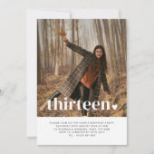 Dreizehn Herz Foto Geburtstagsfeier Einladung (Vorderseite)