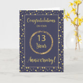Dreizehn Jahre Business Anniversary Navy und Gold Karte (Gelbe Blume)