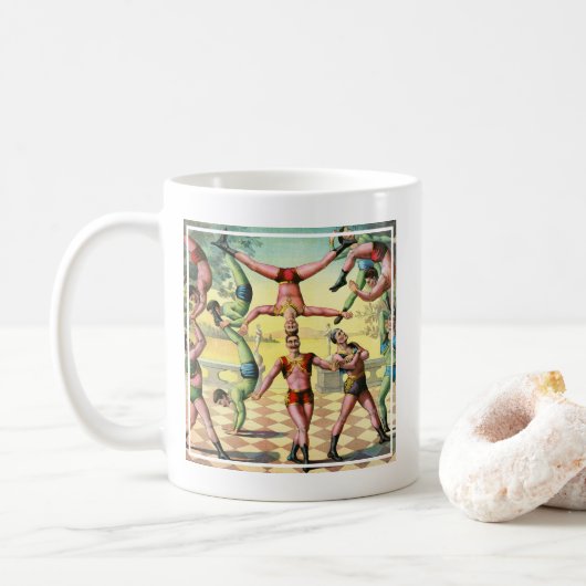 Dreizehn Männer bei Akrobatik Kaffeetasse (Mit Donut)