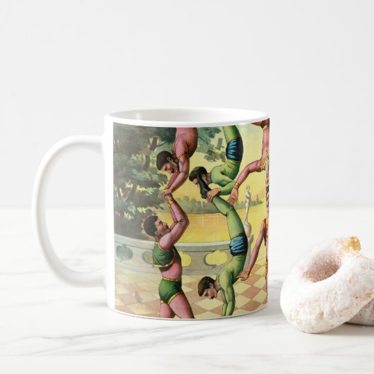 Dreizehn Männer bei Akrobatik Kaffeetasse (Mit Donut)