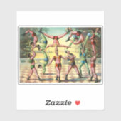 Dreizehn Männer machen Akrobatik Aufkleber (Blatt)