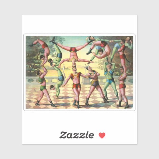 Dreizehn Männer machen Akrobatik Aufkleber (Blatt)