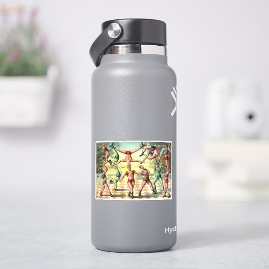 Dreizehn Männer machen Akrobatik Aufkleber (HydroFlask)