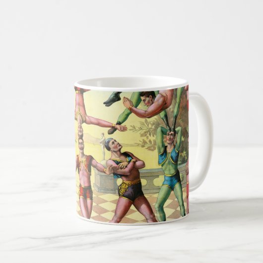 Dreizehn Männer machen Akrobatik Kaffeetasse (VorderseiteRechts)