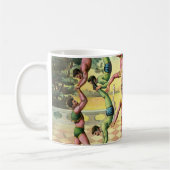 Dreizehn Männer machen Akrobatik Kaffeetasse (Links)