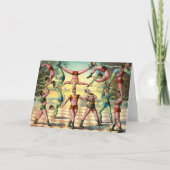 Dreizehn Männer machen Akrobatik Karte (Vorderseite)