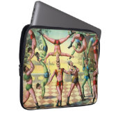 Dreizehn Männer machen Akrobatik Laptopschutzhülle (Vorne Rechts)