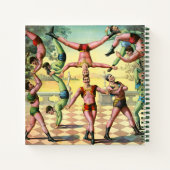 Dreizehn Männer machen Akrobatik Notizblock (Rückseite)