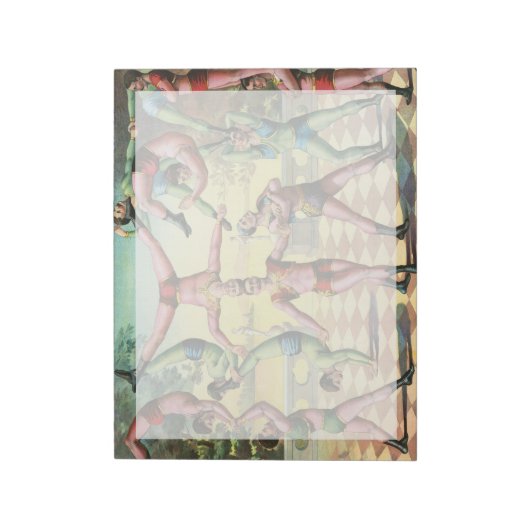 Dreizehn Männer machen Akrobatik Notizblock (Rotiert)