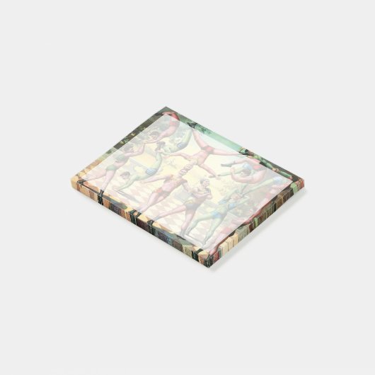 Dreizehn Männer machen Akrobatik Post-it Klebezettel (angewinkelt)