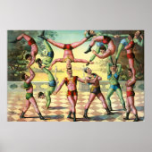 Dreizehn Männer machen Akrobatik Poster (Vorne)