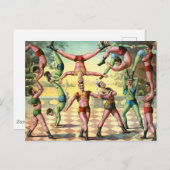 Dreizehn Männer machen Akrobatik Postkarte (Vorne/Hinten)