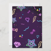 Dreizehn Neon Teenager Geburtstagsparty Einladung (Rückseite)