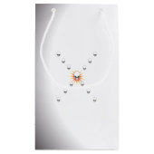 Dreizehn Skulls Eerie Orange Sunburst Cross Kleine Geschenktüte (Rückseite)