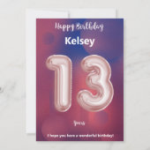 Dreizehnjährig Happy Birthday Card (Rückseite)