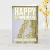 Dreizehnte Hochzeit Jahrestag Lace Gruß Karte (Gelbe Blume)