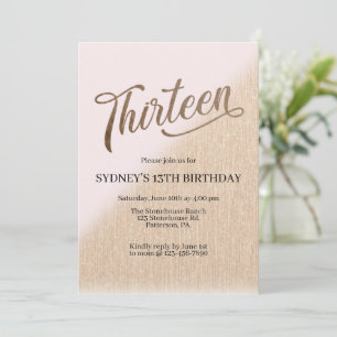 Dreizehnter Geburtstag, rosé und gold, Teenager