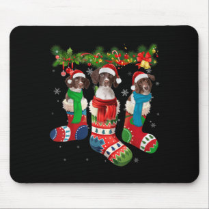 Drentse Patrijshond in Weihnachtssocken Mousepad