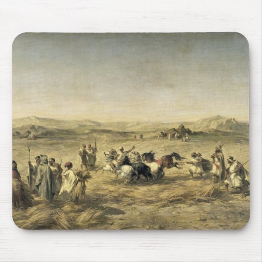 Dreschender Weizen in Algerien, 1853 Mousepad (Vorne)