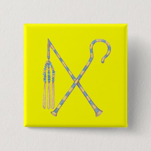 Dreschflegel und Haken Button (Vorderseite)