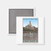 Dresden - Auf der Elbe Magnet (Vorderseite/Rückseite)