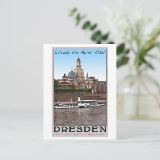 Dresden - Auf der Elbe Postkarte (Stehend Vorderseite)