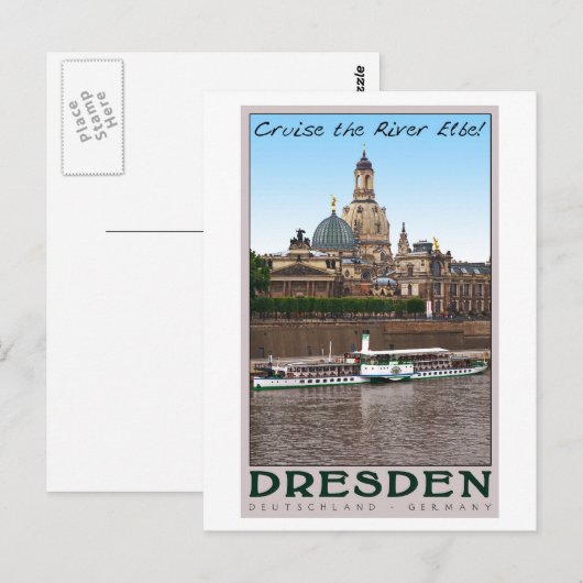 Dresden - Auf der Elbe Postkarte (Vorne/Hinten)