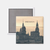 Dresden bei Sonnenuntergang Magnet (Vorderseite/Rückseite)
