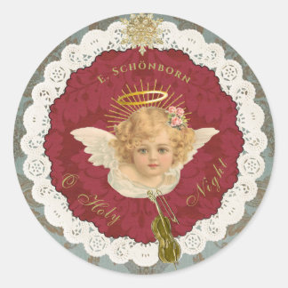 Dresden Blonde Angel Round Sticker Seal