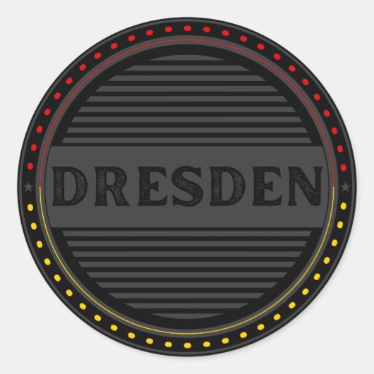 Dresden City Pride Emblem – Deutsche Identität Runder Aufkleber (Vorderseite)