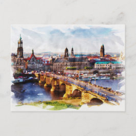 Dresden Deutschland Aquarellkunst Postkarte